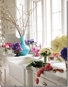 flowers in kitchen